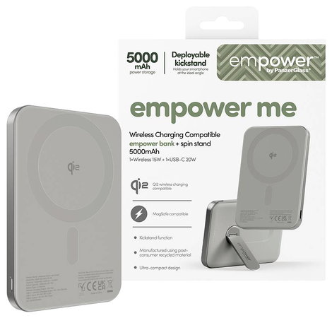PanzerGlass empower Bank Powerbank 5000 mAh Magsafe, Qi Wireless Charging USB-C® állapotjelző 2. kép