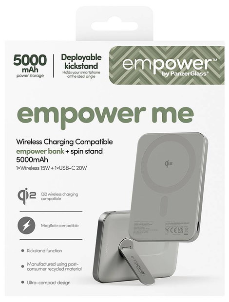 PanzerGlass empower Bank Powerbank 5000 mAh Magsafe, Qi Wireless Charging USB-C® állapotjelző 3. kép