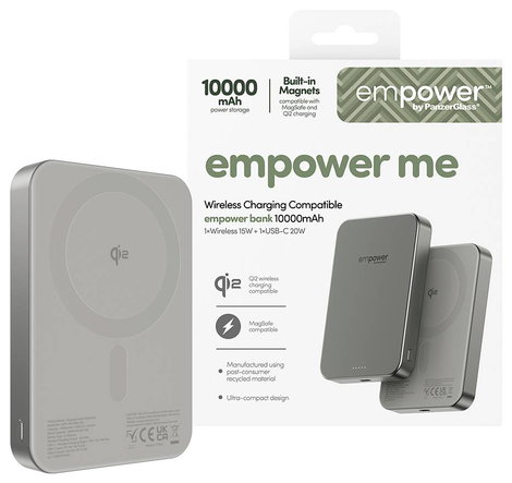 PanzerGlass empower Bank Powerbank 10000 mAh Magsafe, Qi Wireless Charging USB-C® állapotjelző 2. kép