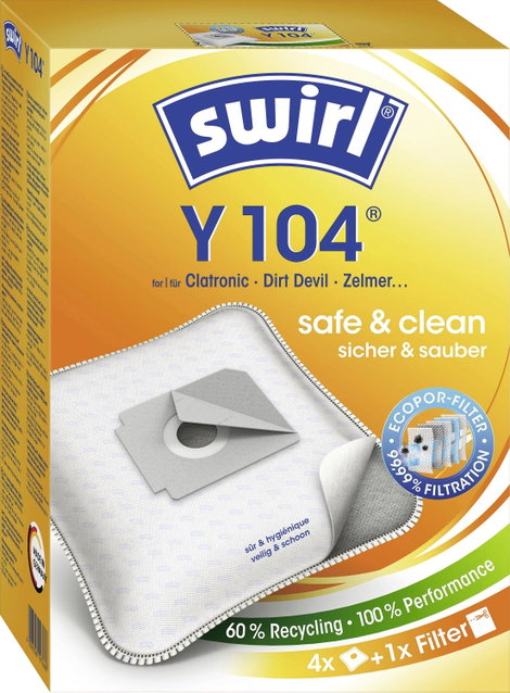 Swirl Y 104 MP Plus AirSpace Staubsaugerbeutel Porszívó zsák 4 db