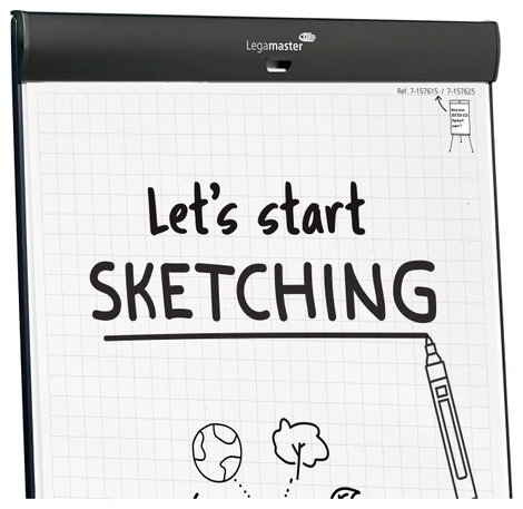 Legamaster Mobil flipchart SKETCH PRO (Sz x Ma x Mé) 680 x 2050 x 640 mm Letörölhető, Írható, Állíth 11. kép
