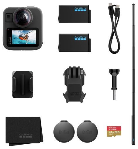 GoPro MAX2 Accessory Hard Bundle Akciókamera 360°, Érintőkijelző, Bluetooth, 8K, WLAN, Sztereo hangz 2. kép