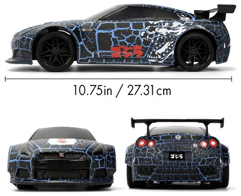 JADA TOYS 9335756314R00 RC Godzilla 2009 Nissan GT-R 1:16 1:16 RC kezdő modellautó Elektro Sportkocs 3. kép