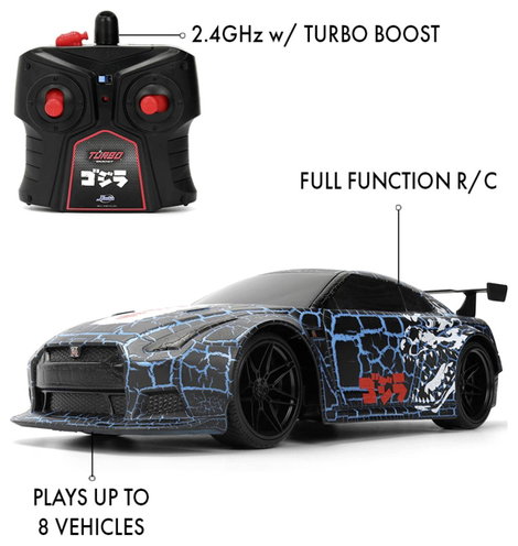 JADA TOYS 9335756314R00 RC Godzilla 2009 Nissan GT-R 1:16 1:16 RC kezdő modellautó Elektro Sportkocs 4. kép