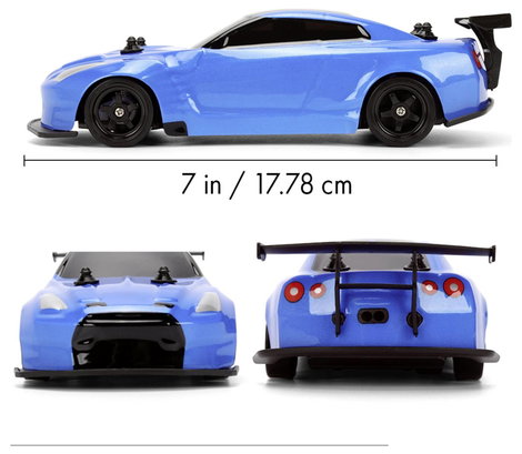 JADA TOYS 9336314314R00 Fast&Furious RC Drift 2009 Nissan 1:24 RC kezdő modellautó Elektro Sportkocs 3. kép