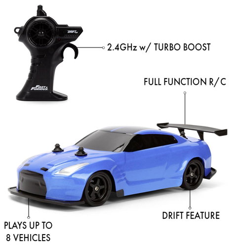 JADA TOYS 9336314314R00 Fast&Furious RC Drift 2009 Nissan 1:24 RC kezdő modellautó Elektro Sportkocs 4. kép