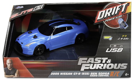JADA TOYS 9336314314R00 Fast&Furious RC Drift 2009 Nissan 1:24 RC kezdő modellautó Elektro Sportkocs 5. kép