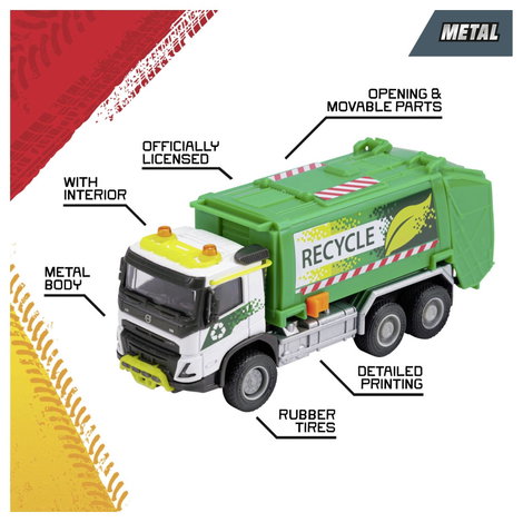 Majorette Volvo FMX teherautó szemétszállító Kész modell Építkezésnél használt jármű modell 16. kép