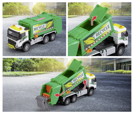 Majorette Volvo FMX teherautó szemétszállító Kész modell Építkezésnél használt jármű modell 17. kép