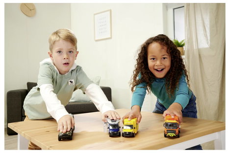 Majorette Volvo FMX teherautó szemétszállító Kész modell Építkezésnél használt jármű modell 3. kép