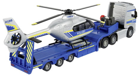 Majorette Volvo Teherautó + Airbus Rendőrségi Helikopter Kész modell Sürgősségi jármű modell 3. kép