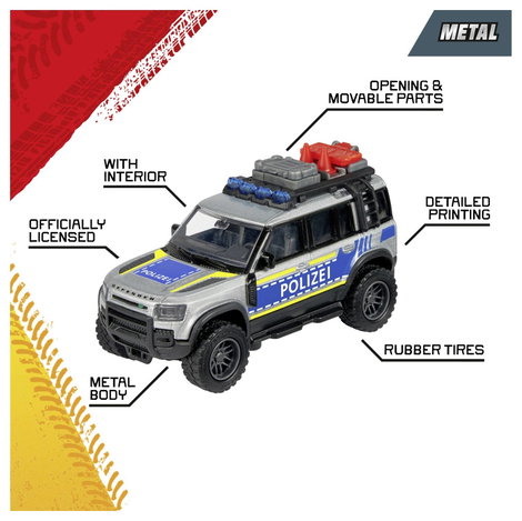 Majorette Land Rover Defender 90 Rendőrség Kész modell Sürgősségi jármű modell 5. kép