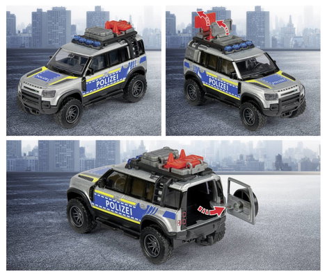 Majorette Land Rover Defender 90 Rendőrség Kész modell Sürgősségi jármű modell 6. kép