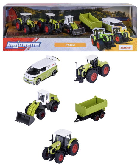 Majorette Claas, Volkswagen (VW) Claas Farm 5 darabos ajándékcsomag Kész modell Mezőgazdasági modell 2. kép