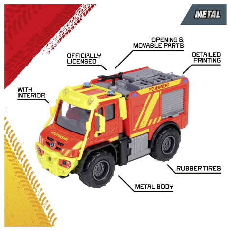 Majorette Unimog U530 tűzoltóautó Kész modell Sürgősségi jármű modell 5. kép