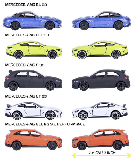 Majorette Mercedes Benz Mercedes-AMG 5 darabos ajándékcsomag Kész modell Személygépkocsi modell 3. kép