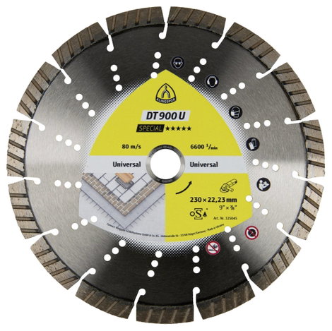 Klingspor 325045 DT 900 U Special Gyémánt bevonatú vágótárcsa Ø 230 mm Furat átmérő 22.23 mm Építkez