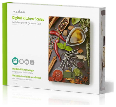 Nedis KASC113VA Digitális konyhai mérleg digitális Mérési tartomány (max.)=5 kg Többszínű 140 x 15 x 5. kép