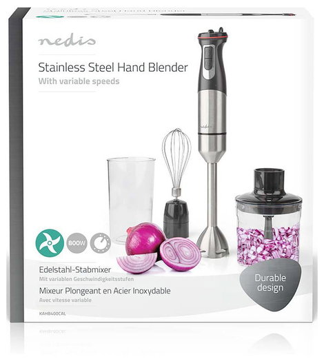 Nedis KAHB400CAL Rúdmixer 800 W Alumínium, Fekete 12. kép