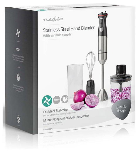 Nedis KAHB400CAL Rúdmixer 800 W Alumínium, Fekete 13. kép