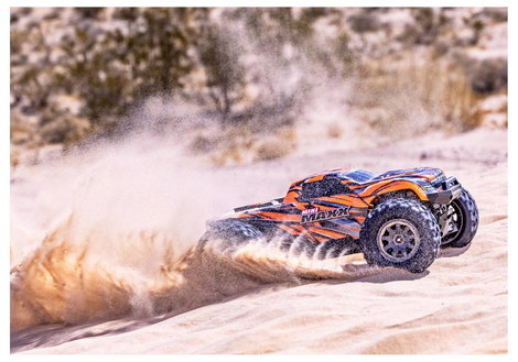 Traxxas Mini Maxx BL-2s Narancs Brushless 1:10 RC modellautó Elektro Monstertruck 4WD 2,4 GHz 3. kép
