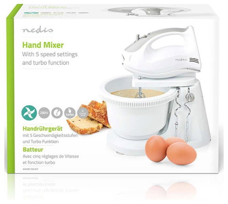 Nedis KAHM110CWT Kézi mixer 200 W Szürke, Fehér 13. kép