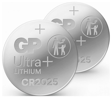 GP Gombelem CR 2025 3 V 2 db 160 mAh Li-MnO2 GP Ultra Plus Batterie Lithium Knopfzelle CR2025 2 Stüc 2. kép