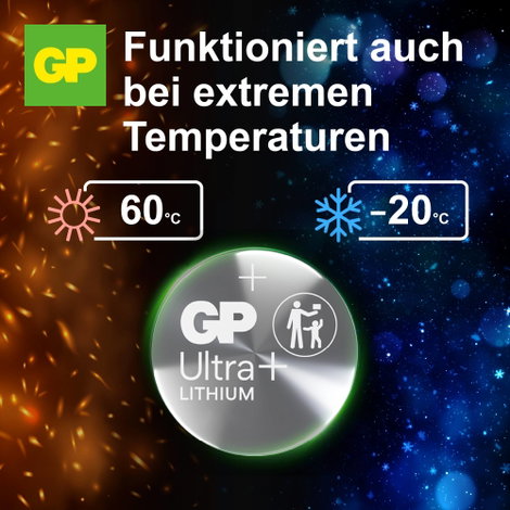 GP Gombelem CR 2025 3 V 2 db 160 mAh Li-MnO2 GP Ultra Plus Batterie Lithium Knopfzelle CR2025 2 Stüc 8. kép