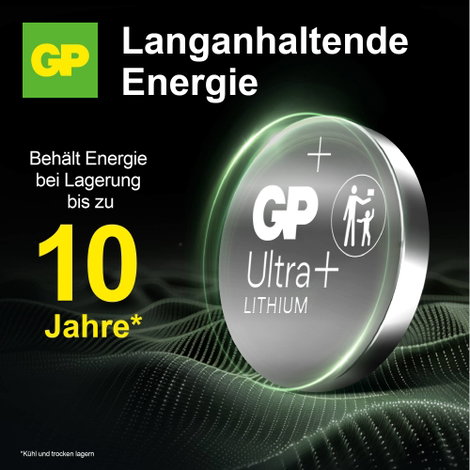 GP Gombelem CR 2025 3 V 2 db 160 mAh Li-MnO2 GP Ultra Plus Batterie Lithium Knopfzelle CR2025 2 Stüc 9. kép