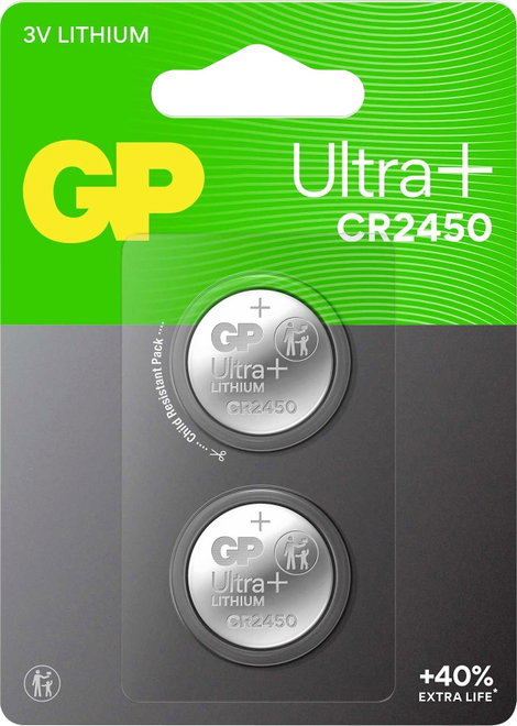 GP Gombelem CR 2450 3 V 2 db 540 mAh Li-MnO2 GP Ultra Plus Batterie Lithium Lithium Knopfzelle CR245