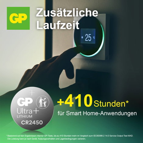 GP Gombelem CR 2450 3 V 2 db 540 mAh Li-MnO2 GP Ultra Plus Batterie Lithium Lithium Knopfzelle CR245 6. kép