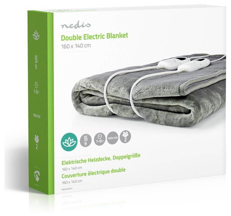 Nedis PEBL130CWT2 Melegítő takaró 120 W Szürke, Fehér 9. kép