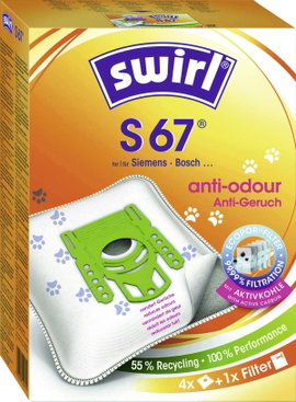 Swirl S 67 EcoPor Anti Odour Porszívó zsák 4 db