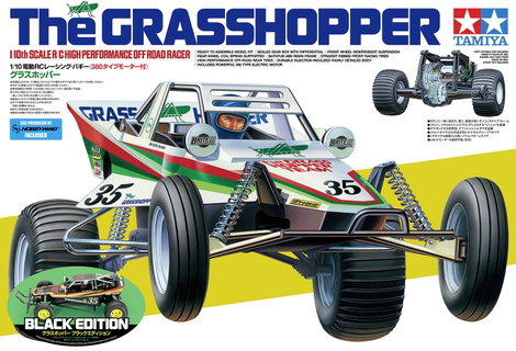 Tamiya RC The Grasshopper Black Edition Brushed 1:10 RC modellautó Buggy 2WD 2,4 GHz