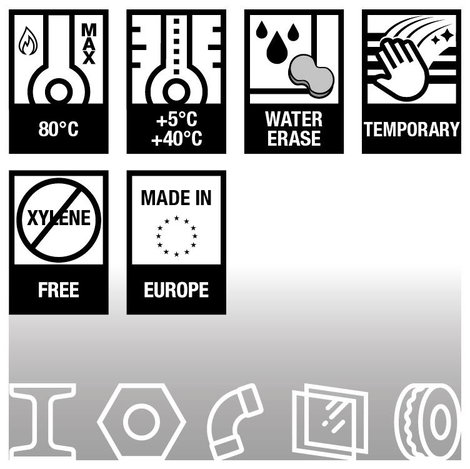 Markal PAINT-RITER+ WATER ERASE SL130 31200126 Lakk jelölő Fehér 4 mm 3. kép
