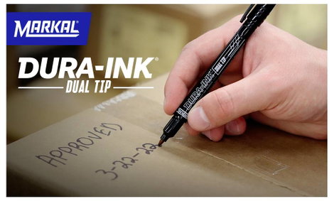 Markal DURA-INK DUAL TIP 22271 Permanent marker Piros, Fekete Vízálló: Igen 2. kép