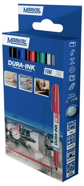 Markal DURA-INK FINE 22370 Permanent marker Piros, Fekete Vízálló: Igen