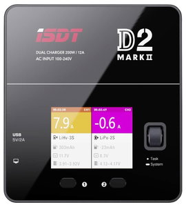 ISDT D-2 MARK2 Modell multifunkciós töltő 12 A LiPolimer, Lítiumion, LiFePO, LiHV, NiMH, NiCd, Ólom
