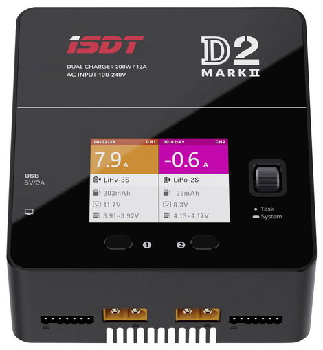 ISDT D-2 MARK2 Modell multifunkciós töltő 12 A LiPolimer, Lítiumion, LiFePO, LiHV, NiMH, NiCd, Ólom 6. kép