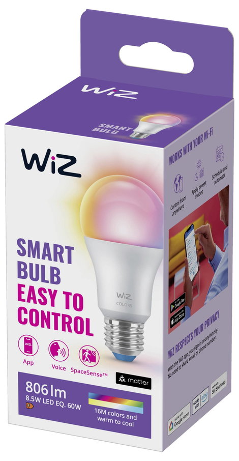 WiZ 8720169072299 LED EEK F (A - G) E27 8.5 W (Ø x Ma) 60 mm x 122 mm 1 db 3. kép