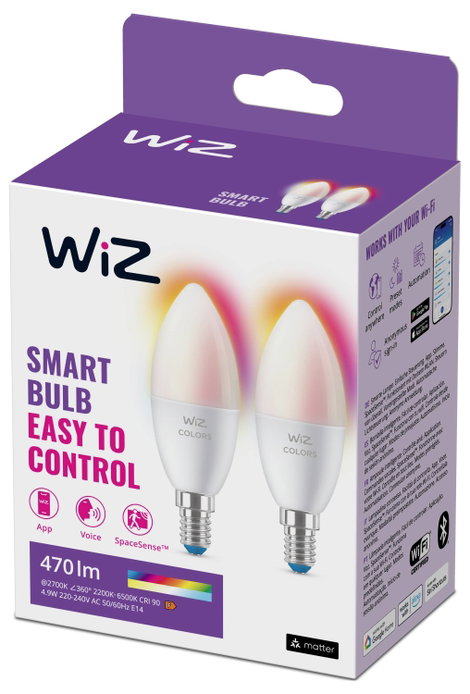 WiZ 8719514551275 LED EEK F (A - G) E14 (Ø x Ma) 39 mm x 116 mm 2 db 3. kép