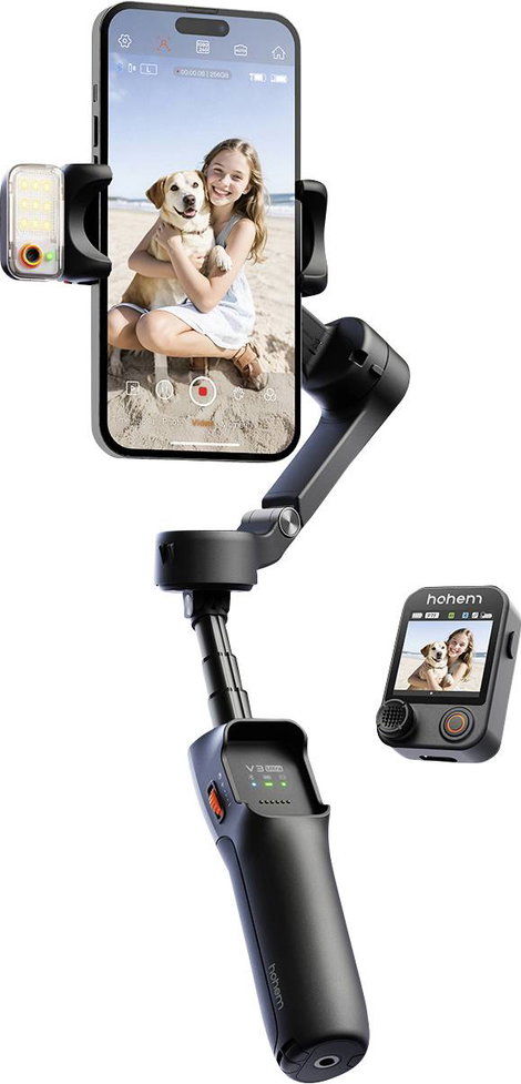 Hohem iSteady V3 Ultra BLK Elekgromos gimbal 1/4 col Fekete Bluetooth, Beépített akku, Beépített áll