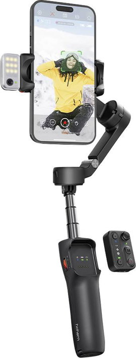 Hohem V3 BLK Elekgromos gimbal 1/4 col Fekete Bluetooth, Beépített akku, Beépített állvány, Okostele