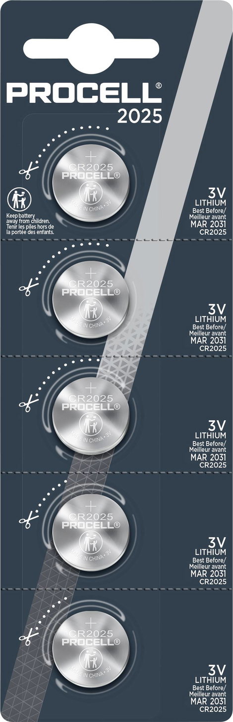 PROCELL Gombelem CR 2025 3.0 V 5 db 165 Lítium