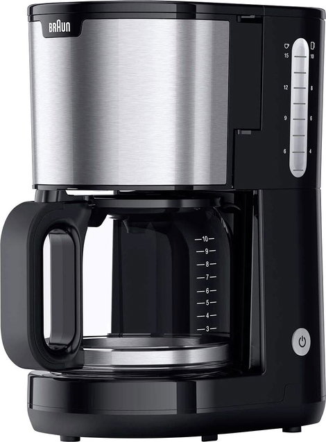 Braun KF 1500 BK Kávéfőző Fekete, Nemesacél Kapacitás, csésze=10 Üveg kanna