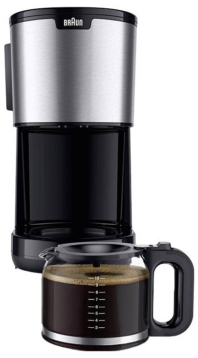 Braun KF 1500 BK Kávéfőző Fekete, Nemesacél Kapacitás, csésze=10 Üveg kanna 3. kép