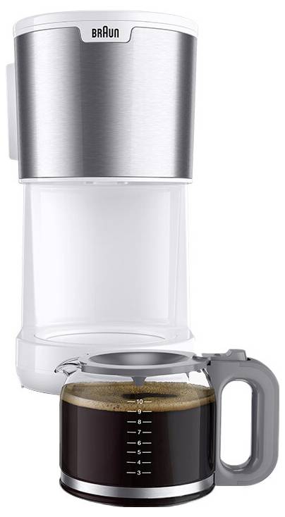 Braun KF 1500 WH Kávéfőző Fehér Kapacitás, csésze=10 2. kép