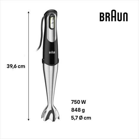 Braun MQ 7045X Rúdmixer 1000 W Fekete 2. kép