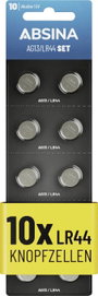 Absina Gombelem AG 13 1.5 V 10 db Alkáli mangán bélyegkép