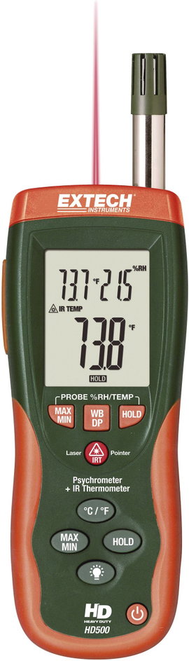 Infra hőmérséklet- és nedvességmérő, Extech HD-500